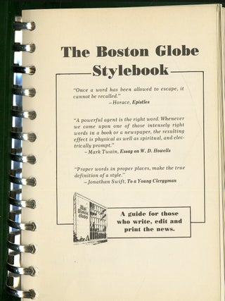 Style (cover title): The Boston Globe Sylebook