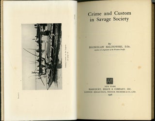 Crime and Custom in Savage Society