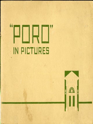 Item #049347 "Poro" in Pictures: With a Short History of its Development. Mrs. Annie M. Pope...