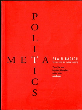 Item #049395 Metapolitics. Alain Badiou