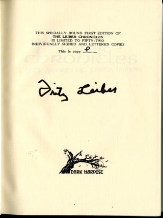 The Leiber Chronicles: Fifty Years of Fritz Leiber