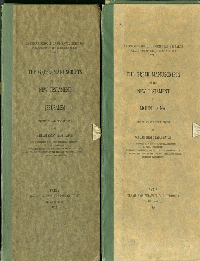 Item #049764 The Greek Manuscripts of the New Testament at Mount Sinai: Facsimiles and Descriptions vols I and II.