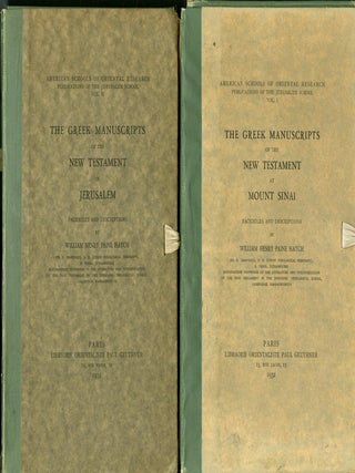 The Greek Manuscripts of the New Testament at Mount Sinai: Facsimiles and Descriptions vols I and II. 