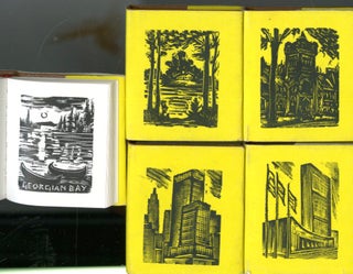 Item #2000097 Five volume Miniature Travel Set of Woodcuts: New York, Toronto, United Nations,...