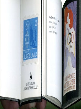 Item #2000157 Olympic Posters, Stamps, and Olympia, Three Miniature Volumes Commemorating the Games