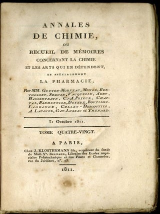 Item #CAT000107 Suite de la Notice Historique et Chronologique de la Matiere Sucrante [in Annales...