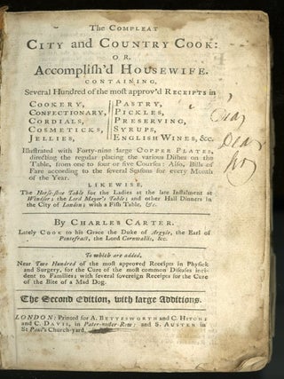 The Compleat City and Country-Cook: or Accomplish'd Housewife