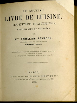 Le Nouveau Livre de Cuisine, Recettes Pratiques, Recueillies et Classées