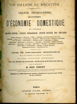 Un Million de Recettes: Grande Encyclopédie Illustrée D'Économie Domestique...Grande Cuisine, Cuisine Bourgeoise, Petite Cuisine des Ménages