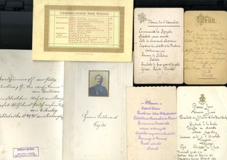Item #CAT000456 Large Archive of Menus and Related Documents from Europe, late 19th and Late 20th...