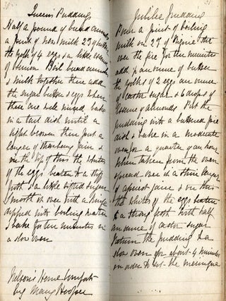 19th Century Manuscript English Cookbook