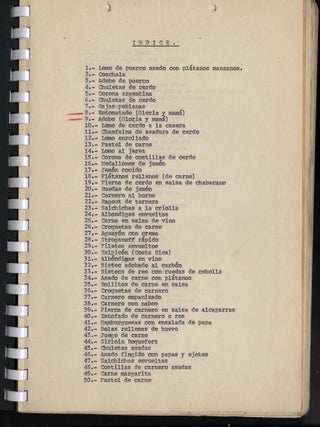 Archive of typed and collected recipes from a prominent Mexican politician and ambassador