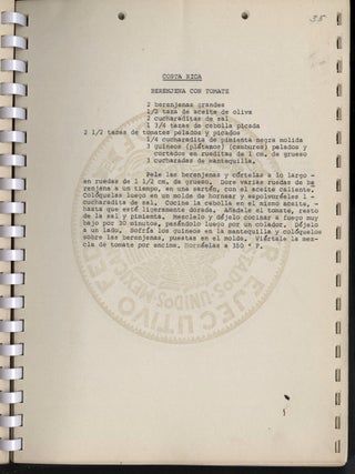 Archive of typed and collected recipes from a prominent Mexican politician and ambassador
