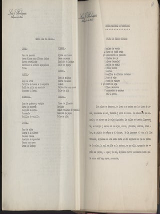 Archive of typed and collected recipes from a prominent Mexican politician and ambassador