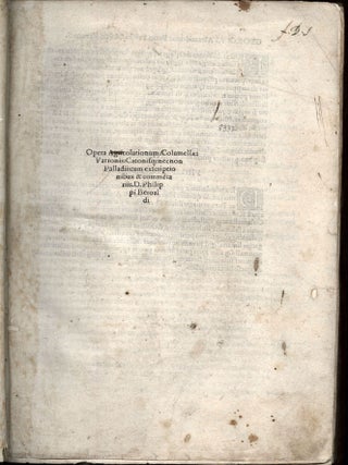 Scriptores rei rusticae (Opera Agricolationum, De re rustica)