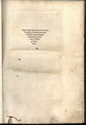 Scriptores rei rusticae (Opera Agricolationum, De re rustica)