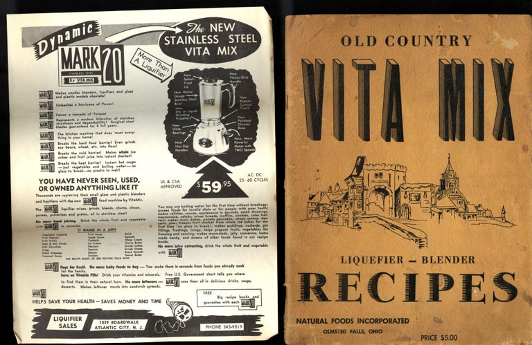 Item #CAT000599 Old Country Vita Mix Recipes [with] How to Use Your Vita Mix Liquefier - Blender [with] various Vita Mix ephemera.