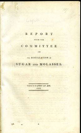 British Government Reports on Sugar and Coffee, 5 bound volumes [Report from the Select Committee on Sugar and Coffee Planting reports 1-8 with supplements and index; Report from the Committee on the Distillation of Sugar and Molasses; Sugar: Account of Imports and Exports]