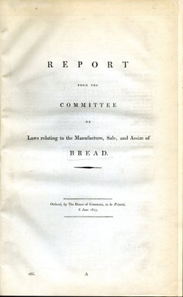 Item #CAT000659 Report from the Committee of Laws Relating to the Manufacture, Sale, and Assize...