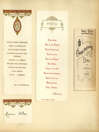 Menu scrapbook, Belgian 1906-1922