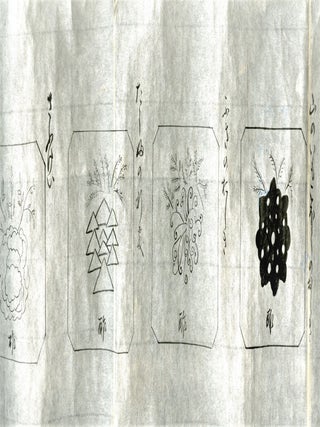 Manuscript scroll in Japanese of plate presentations