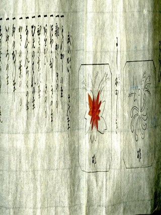 Manuscript scroll in Japanese of plate presentations