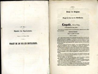 Item #CAT000924 Collection of Belgian Laws Governing Distilleries from 1842: Project de Loi sur...