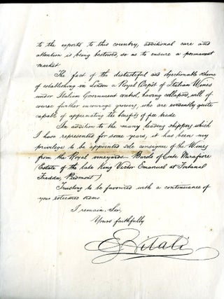 1891 Letter regarding the development of the wine trade in England