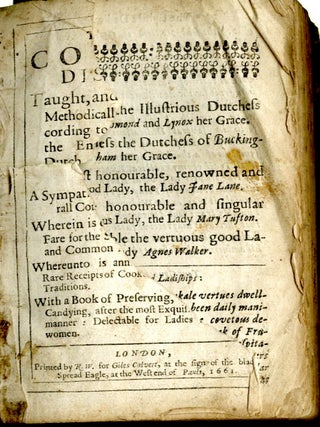 The Whole Body of Cookery
